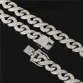 thumbnail image 5 of FEEL STYLE Adult 13MM Silver Plated Alloy Cuban Chain Necklace Male 5A Zircon Hip Hop Jewelry 18", 5 of 5