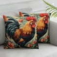 thumbnail image 3 of Ullo0ord Throw Pillow Cover, Animal Cockerel Decorative Pillow Covers Inch, Square Cushion Case for Couch Sofa Living Room Bed 24x24in, 3 of 7