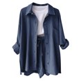 thumbnail image 4 of Women Short Set Two Piece Outfits for Women Button Up Shirts and Shorts Summer Sets Cute Outfits, 4 of 4