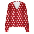 thumbnail image 5 of Zedker Women's Button Up Christmas Cardigans Long Sleeve V Neck Winter Funny Graphic Xmas Outerwear,Plus Size Red L, 5 of 5