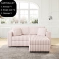 thumbnail image 2 of Pink Modular With Hydraulic Lift. 75.6" Stylish Seating Option. Quality Build. Solid Wood Frame, High-resilience Sponge Filler. Detachable Cushions. Multi-functional Storage. Contemporary Furniture, 2 of 5