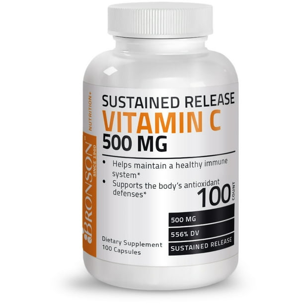 Bronson Vitamin C 500 mg Sustained Release Immune Support, 100 Capsules