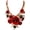 Red, variant on Flower Bib Statement Necklace Chunky Flower Statement Necklace Drama Bib Collar Jewelry Set for Women Prom Party Jewelry