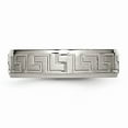 thumbnail image 3 of Solid Titanium Ridged Edge Greek Key Design 6mm / Wedding Brushed Matte Finish Band Ring Size 11, 3 of 7