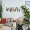 thumbnail image 2 of DecMode Gold Metal Metallic Leaf Wall Decor with Silver Accents, 2 of 12