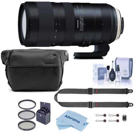UPC: 0192223157439 | SP 70-200mm f/2.8 Di VC USD G2 Lens for Nikon F  Bundle with Peak Design 6L Everyday Sling V2  SlideLITE Strap  77mm Filter Kit  Cleaning Kit  Cleaning Cloth