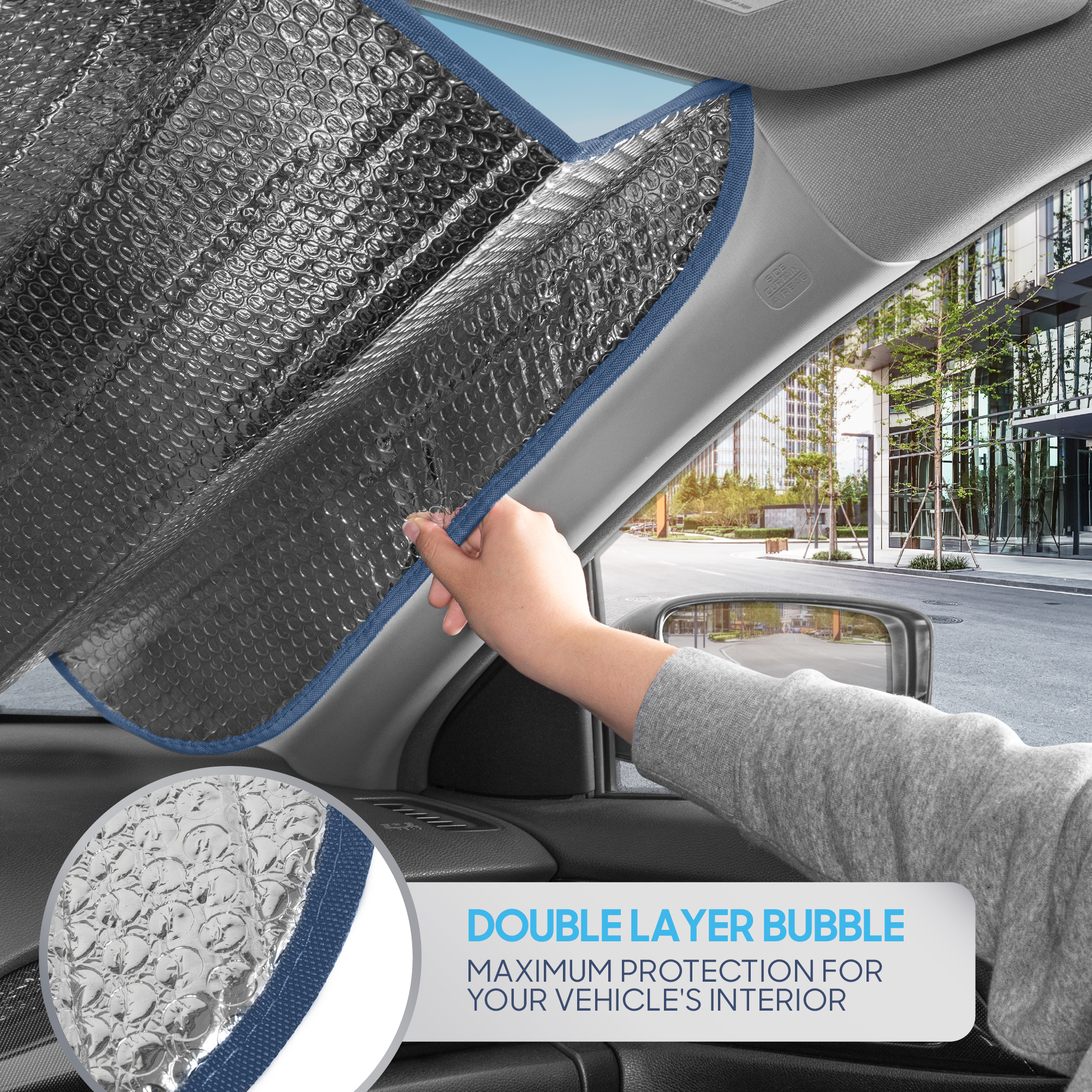 Car Windshield Sun Shade Foldable Umbrella Reflective Windshield Sunshade Retrac