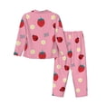 thumbnail image 2 of Rateoe Strawberry and Ladybugs Pattern Womens Pajamas Set Long Sleeve Sleepwear Button Down Nightwear Soft Cotton Pj Lounge Sets, 2 of 9