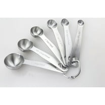 INTSUPERMAI Measuring Spoons Set of 6 with D-RING Holder Stainless Steel Household