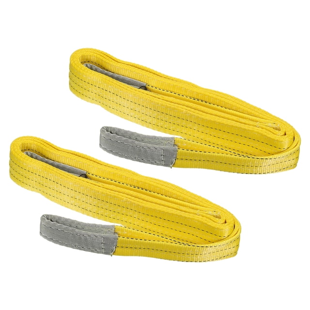 Uxcell 3" x 11.5 FT Lift Strap 2 Ply 6613lbs Capacity Webbing Lifting Moving Straps for Rigging Hoisting, 2 Pack Yellow