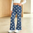 thumbnail image 2 of MuXiKeJi Clothes Y2K Jeans Women Baggy Cute Print Elastic Waist Wide Leg Flared Denim Pants Regular Fit Long Casual Bottoms Girls Jeans, 2 of 8