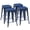 Blue, variant on Gianna Metal Dining Chairs Set of 4, 18 Inch Stackable Bar Chairs, Modern Restaurant Classic Trattoria Metal Chairs, 300LBS Weight Capacity, White