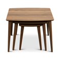 thumbnail image 1 of Reid Mid-Century Modern Wood Nesting Tables in Walnut (Set of 3), 1 of 7