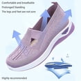 thumbnail image 4 of Women Casual Walking Shoes Breathable Slip On Sneakers with Arch Support Orthopedic Comfort for Senior Standing Non Slip(8.5#)Q, 4 of 7