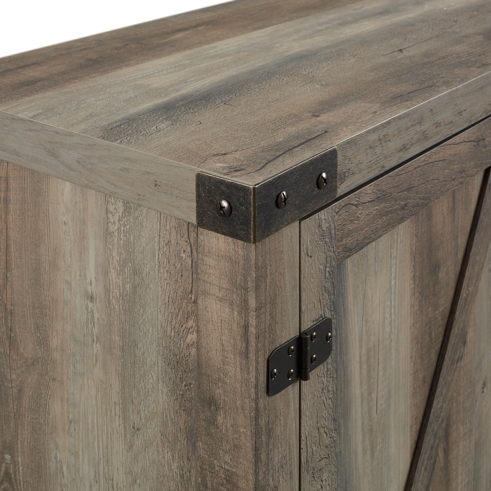 Walker Edison Modern Farmhouse Fireplace TV Stand for TVs up to 65", Grey Wash
