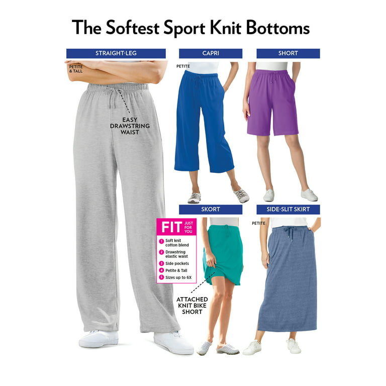 Woman Within Women's Plus Size Petite Sport Knit Capri Pant Pant