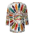 thumbnail image 5 of Cadancy Mardi Gras Tops for Women Crew Neck Colorful Print Casual Blouse Holiday 3/4 Sleeve Rave Party Tees Carnival Funny Trendy Shirts, 5 of 8