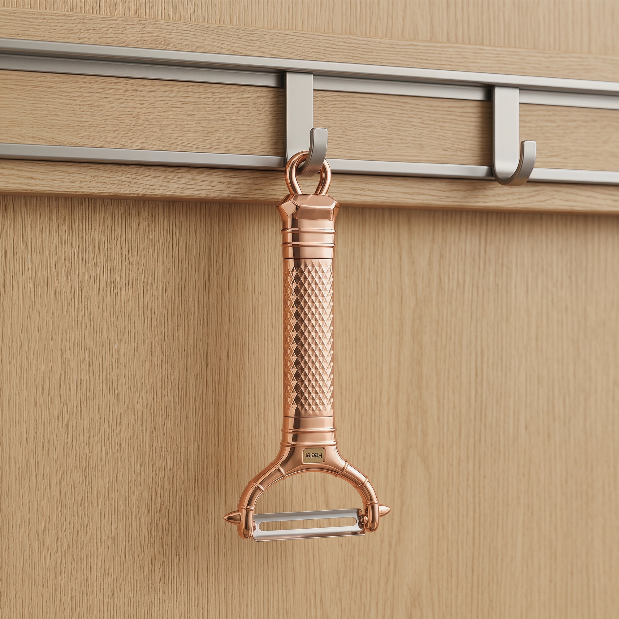 Unique Bargains Stainless Steel Thickened Peeler with Hanging Hole Rose Gold 6.6" x 3.1"
