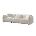 thumbnail image 4 of 102'' Modular Sectional Sofa, Modern Boucle Fabric 3 Seater  Deep Seat Couch with 3 Pillows, Luxury Upholstery Sofa Couch for Living Room, Office, Apartment, Beige, 4 of 8