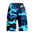 thumbnail image 4 of Nestiefly Camo Cargo Shorts for Men Twill Knee Length Elastic Waist Athletic Shorts with Pockets Summer Casual Outdoor Hiking Short Blue XL, 4 of 4