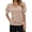 Beige, variant on Solid Square Neck Women's Puff Short Sleeve Sweater Tops Rendy Casual Knit Tops