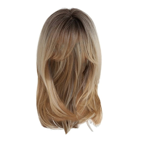YHGFVOKJ Blonde Wigs Human Hair Women Fashion Hairstyle Synthetic Glueless Wig with Bangs Heat Resistant Short Straight Wigs