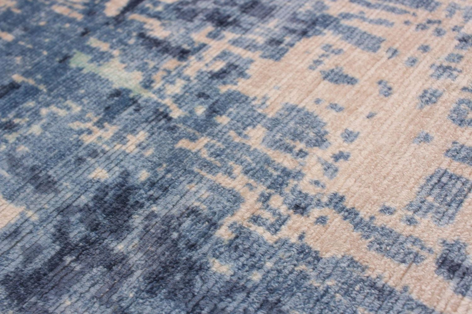 ECARPETGALLERY Tapis Noué à la Main pour Salon, Salle à Manger et Chambre à Coucher Transitionnel Collection Galleria 4'11" x 7'3" en Bleu