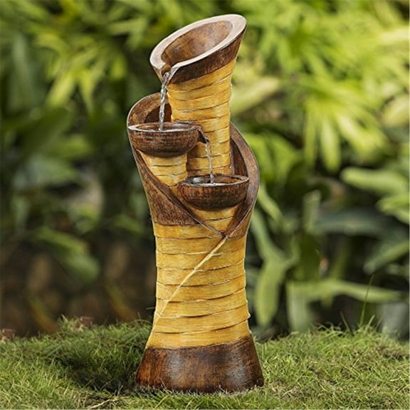 Relaxing Trumpet-Shaped Resin Water Fountain - Natural
