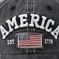 thumbnail image 2 of American Flag Hats Vintage Washed Distressed Cotton Dad Hat Baseball Cap Adjustable Trucker Unisex Style Headwear, 2 of 7