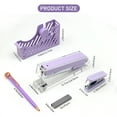 thumbnail image 3 of Creechwa Purple Desk Accessory Kit, Acrylic Stapler Set, Office Supplies Set for Women and Student, with Tape Dispenser, Staple Remover, Ballpoint Pen, 1000 Staples, Gift Bag and Gift Boxes, 3 of 7