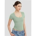 thumbnail image 3 of Womens Basic Scoop Neck Short Sleeve T Shirt Slim Fit Tee Summer Going Out Crop Tops Tight Sexy Shirts, 3 of 6