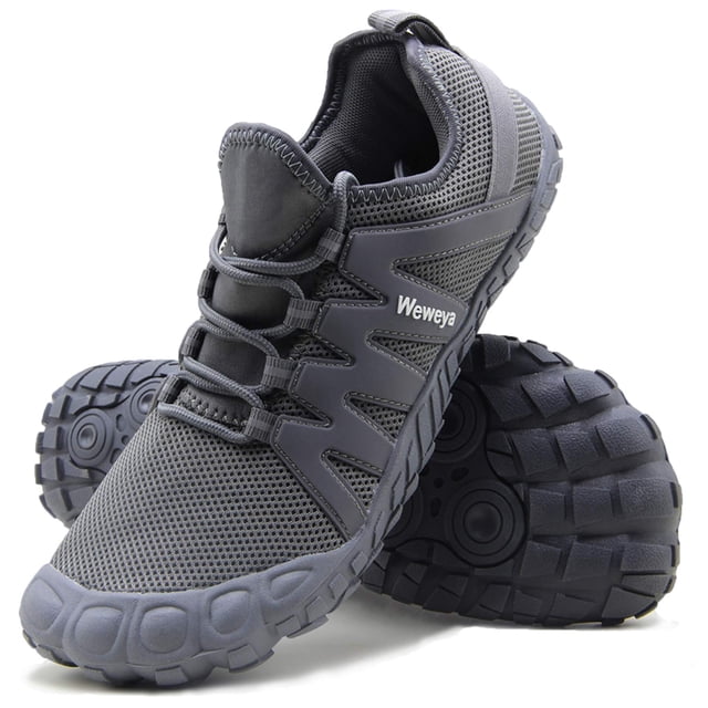 Zapatos Weweya Barefoot Five Fingers minimalistas para correr para hombre, color gris