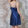 thumbnail image 4 of Camisón de seda con cuello en V para mujer - Tirantes finos, bajo con volantes - Ropa de dormir/spa - S-XL, 4 of 4