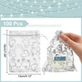 thumbnail image 3 of 100 bolsas de organza con forma de corazón para bodas, de 5 x 7 pulgadas, para regalo, color blanco, para joyería, con cordón transparente, para regalos de boda., 3 of 9