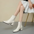 thumbnail image 4 of Women's Fashion Ankle Boots Comfy Pointed Toe High Heels Side Zipper Booties, 4 of 6