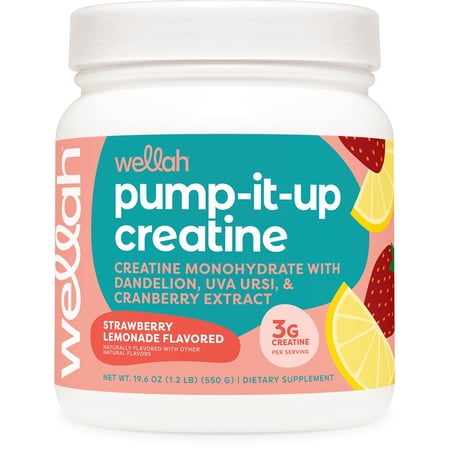 Pump-It-Up Creatine (100 Servings  Strawberry Lemonade) - Creatine Monohydrate with Dandelion  Uva Ursi  & Cranberry Extract