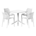 thumbnail image 2 of WestinTrends Playa 5-Piece Resin Square Patio Dining Table Set with Stackable Patio Dining Chairs, White, 2 of 15