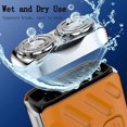 thumbnail image 2 of Mini Electric Explosive Shaver, 2025 New Upgrade Pocket Shaver for Men, Double Head Washable Electric Razor with Led Power Display, Portable Rotary Dual Ring Razors for Home Travel (Orange), 2 of 7