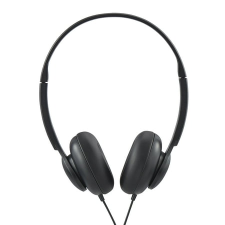 onn. Wired On-Ear Headphones - Black