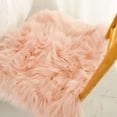 thumbnail image 6 of BalsaCircle 20" x 20" Dusty Rose Faux Fur Throw Sheepskin Rug Chair Cushion, 6 of 6