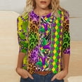 thumbnail image 1 of CEHVOM T-Shirts de Carnaval de Croisière, T-Shirts de Mardi Gras pour Femmes à Paillettes, T-Shirts de Mardi Gras pour Femmes T-Shirt Graphique Masque Pailleté, T-Shirts de Carnaval à Manches Longues à Col Rond T-Shirt de Fête Hauts de Carnaval, 1 of 5