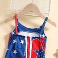 thumbnail image 3 of Qopobobo 4th July Clothing Baby 4th of July Baby Girl Outfits Fourth of July American Flag Ruffle Romper Fly Sleeve Smocked Bodysuit Blue,3-4 Years, 3 of 6