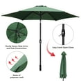 thumbnail image 3 of Ainfox 9ft Patio Umbrella Outdoor Portable Table Market Umbrella with Push Button Tilt/Crank Waterproof UV-proof, Dark Green, 3 of 8