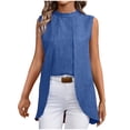 thumbnail image 2 of Casual Tops Cuello Redondo Top sin Mangas Largas para las Mujeres, Elegante Y de Moda Blusa de Color Sólido para el Uso Diario de Verano, 2 of 9