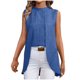 thumbnail image 2 of Casual Tops Cuello Redondo Top sin Mangas Largas para las Mujeres, Elegante Y de Moda Blusa de Color Sólido para el Uso Diario de Verano, 2 of 9