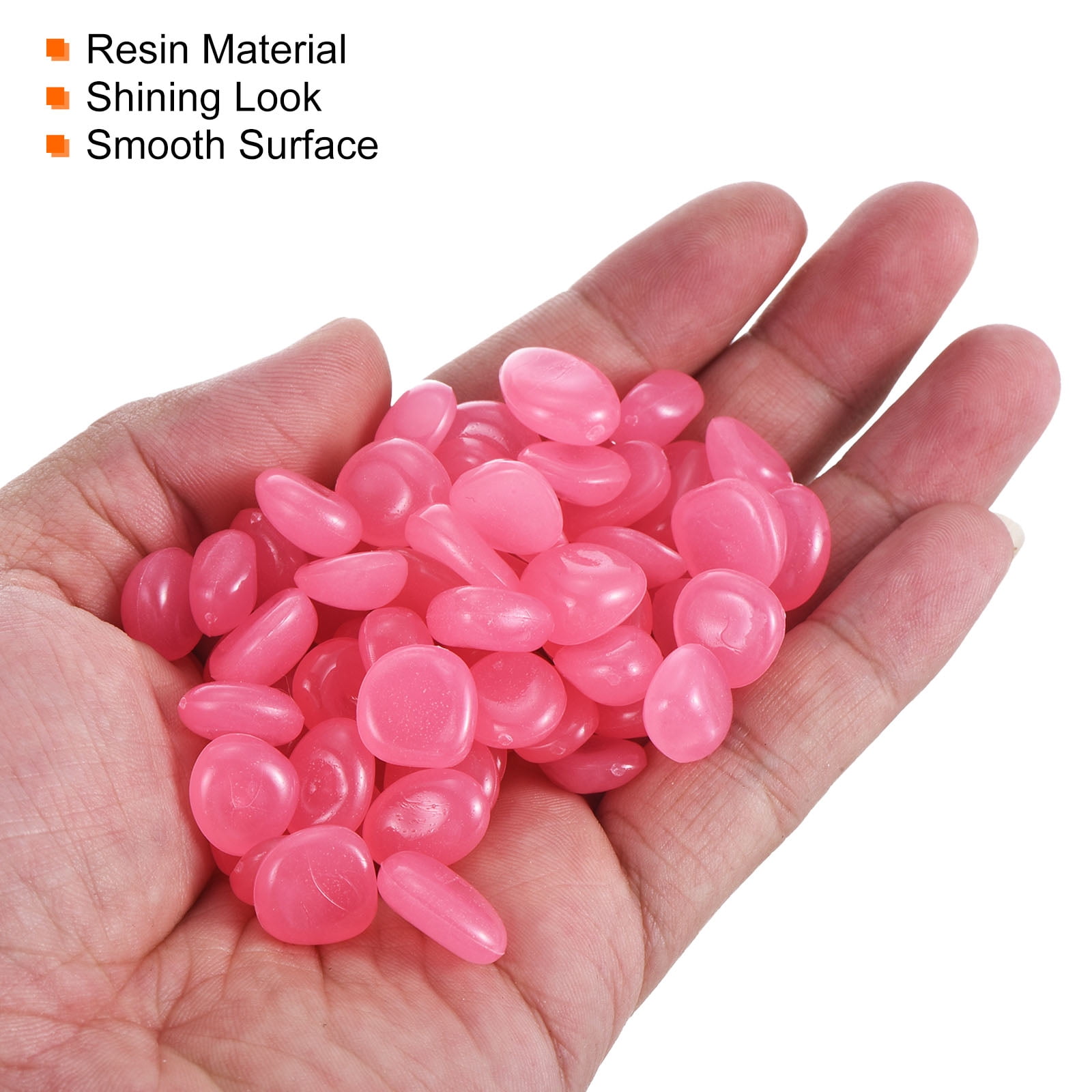 Unique Bargains Glow Rocks Luminous Stones Decor for Potted Plant and Fish Tank Pink