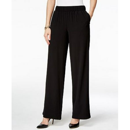 INC International Concepts Petite Women's Wide-Leg Pants Black (P/P)