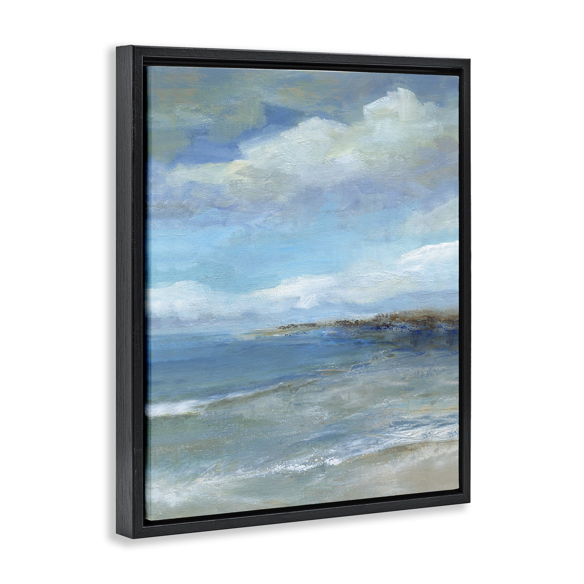 Stupell Industries Shore's Calm Breeze Black Framed Floater Canvas Wall Art, design by Carol Robinson
