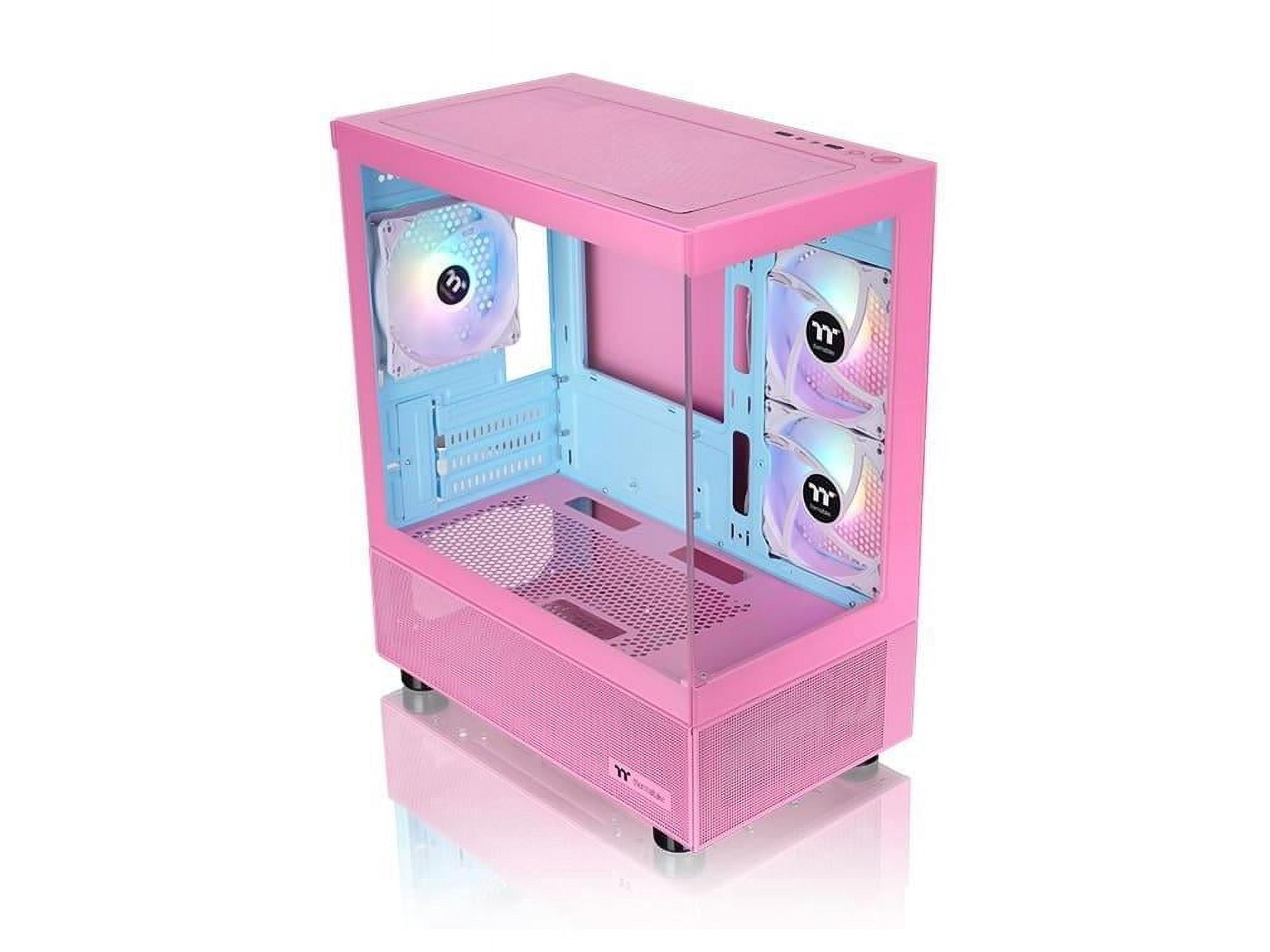 Thermaltake View 170 TG ARGB Bubble Pink Micro Chassis - Micro Tower - Bubble Pink - Tempered Glass, SPCC - 3 x Bay - 3 ? 120mm Fan(s) Installed - Micro ATX, Mini ITX Motherboard Supported - 2 x Fa...