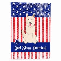 Caroline's Treasures BB3040CHF Patriotic USA White German Shepherd Flag Canvas House Size , Large, multicolor